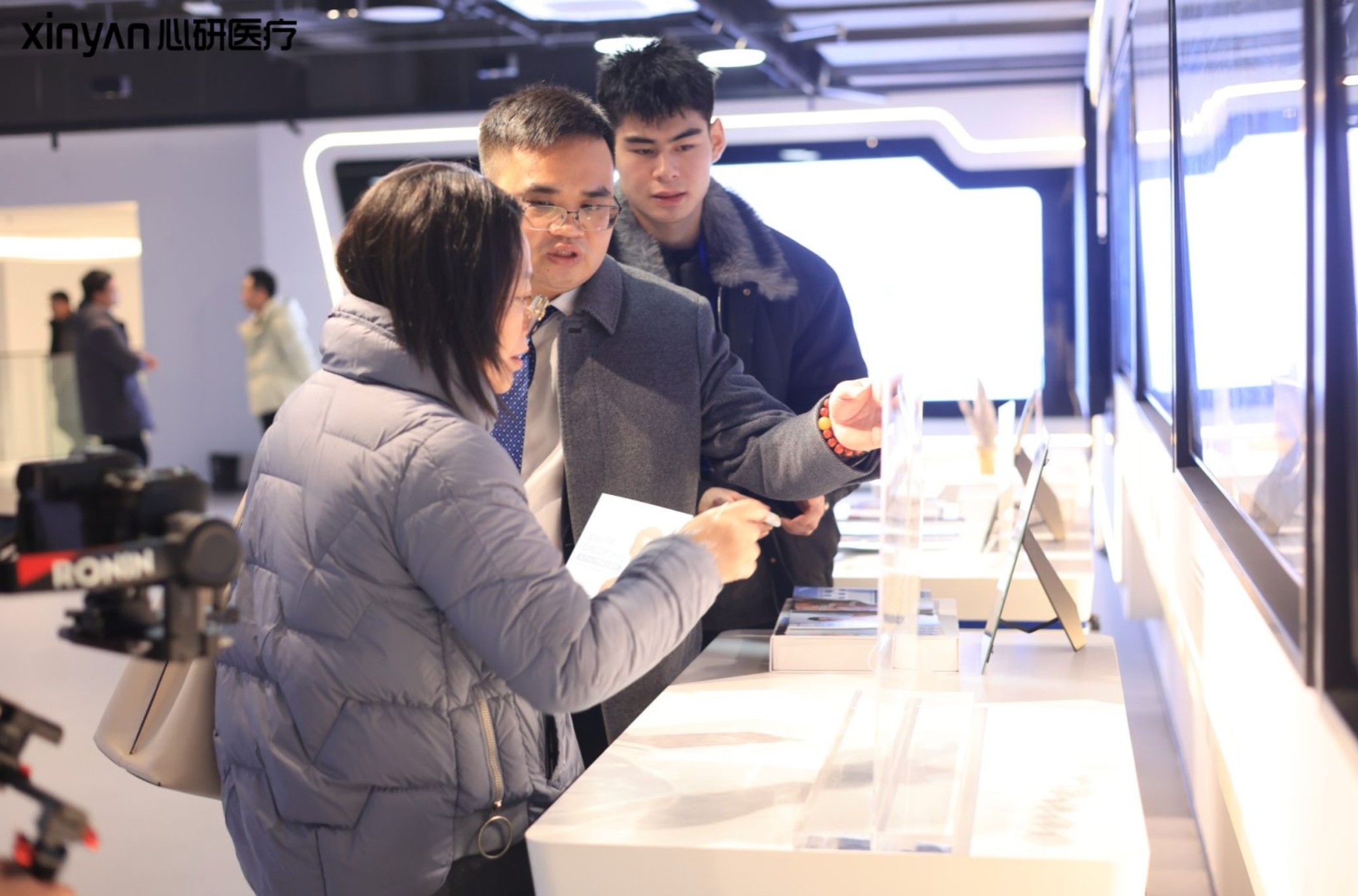 Product experience area with guests